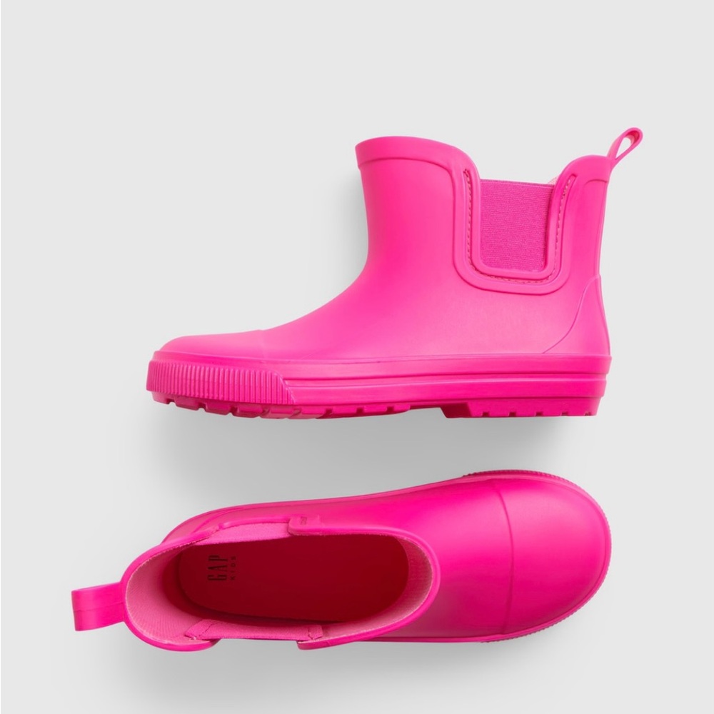 GAP Pink Rain & Snow Boots with Slip-On Design and Ankle Height